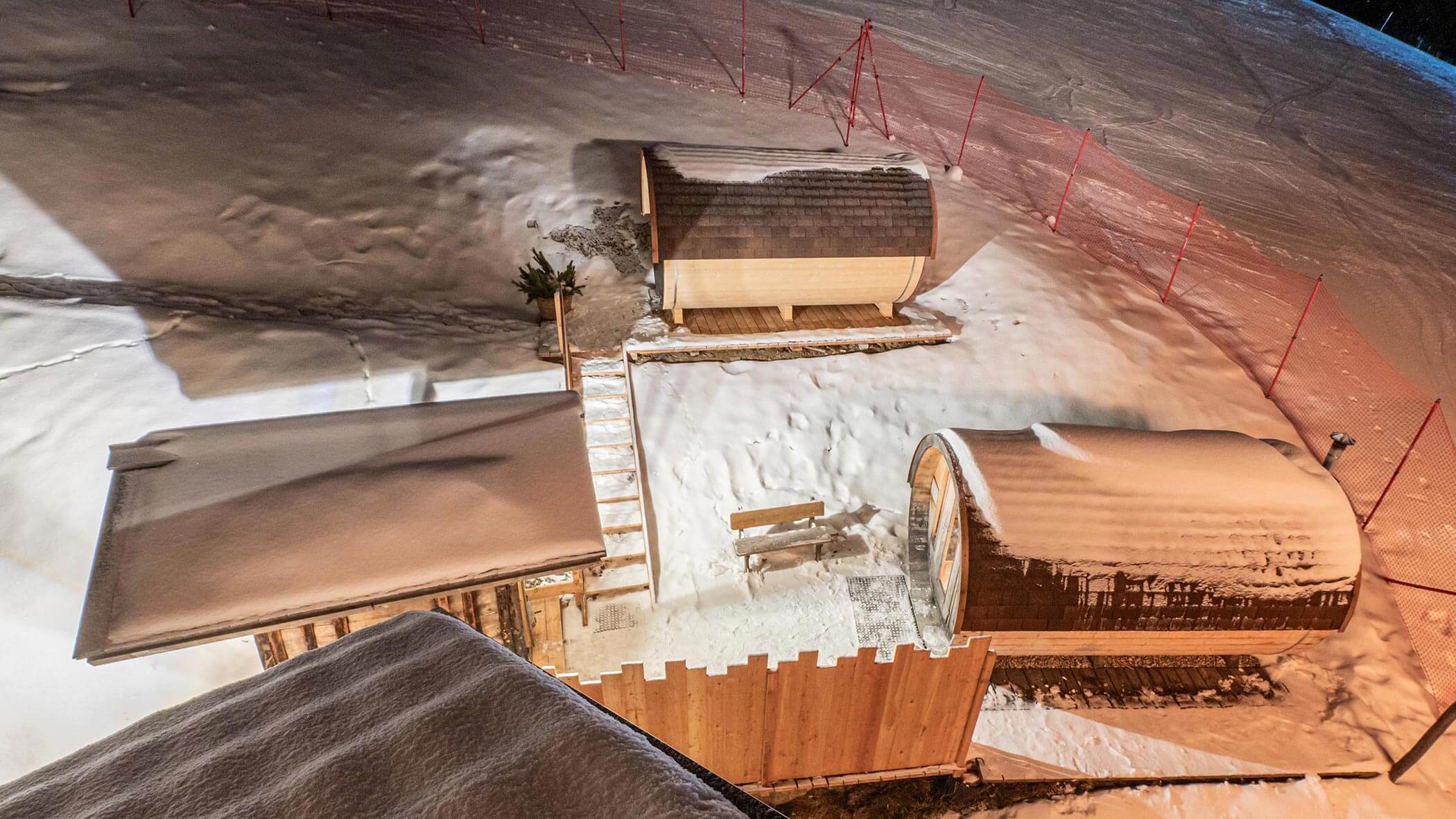 Sauna a botte in inverno
