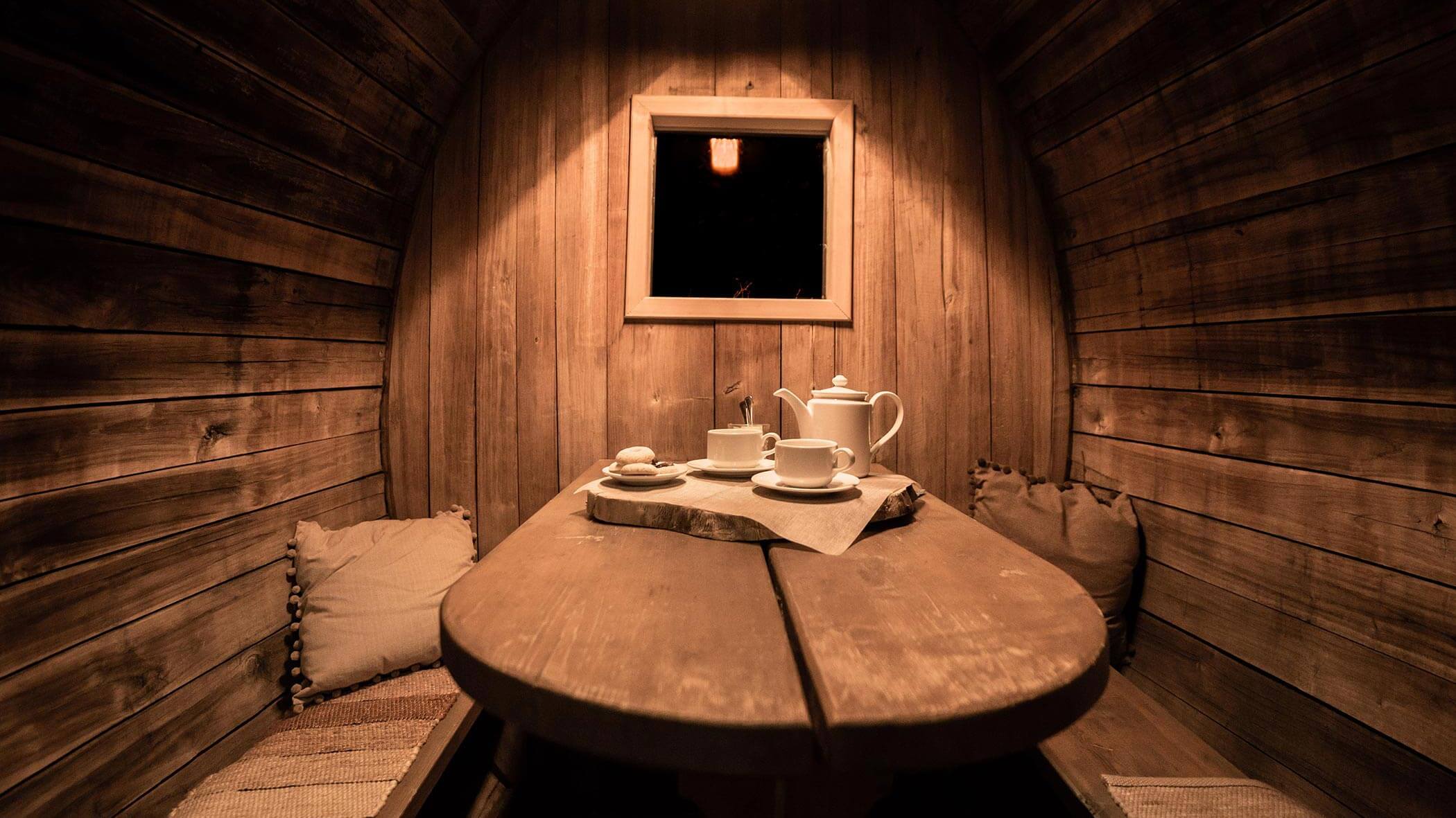 Sauna a botte con tè